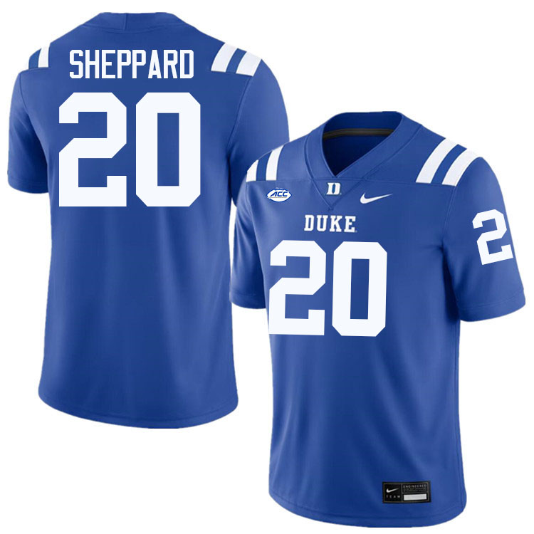 Duke Blue Devils #20 Nate Sheppard College Football Jersey Stitched-Blue